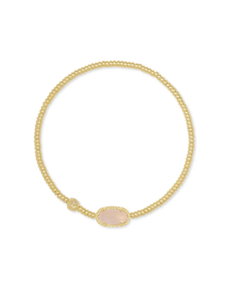 Kendra Scott Grayson Gold Stretch Bracelet - Rose Quartz