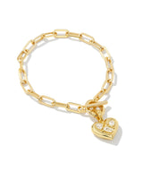 Kendra Scott Penny Heart Chain Bracelet - White, 14K Gold Plated