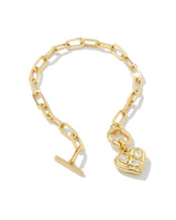 Kendra Scott Penny Heart Chain Bracelet - White, 14K Gold Plated