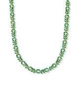 Kendra Scott Rosalie Green Crystal Gold Tennis Necklace