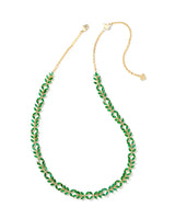 Kendra Scott Rosalie Green Crystal Gold Tennis Necklace