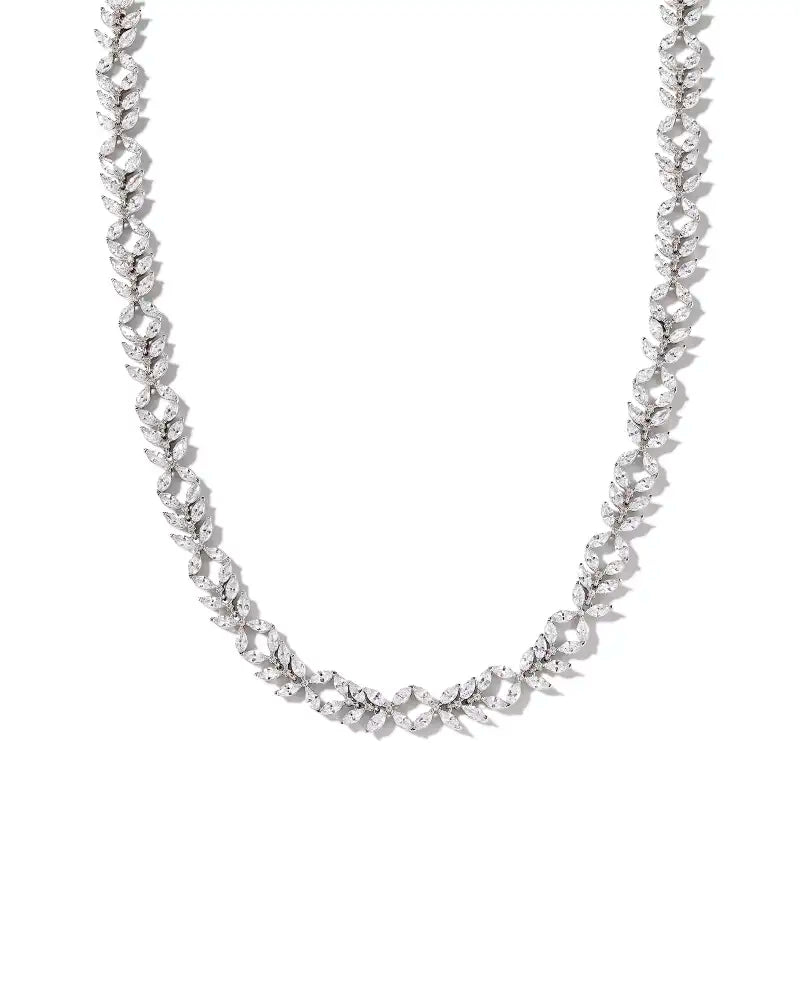 Kendra Scott Rosalie White Cubic Zirconia Silver Tennis Necklace