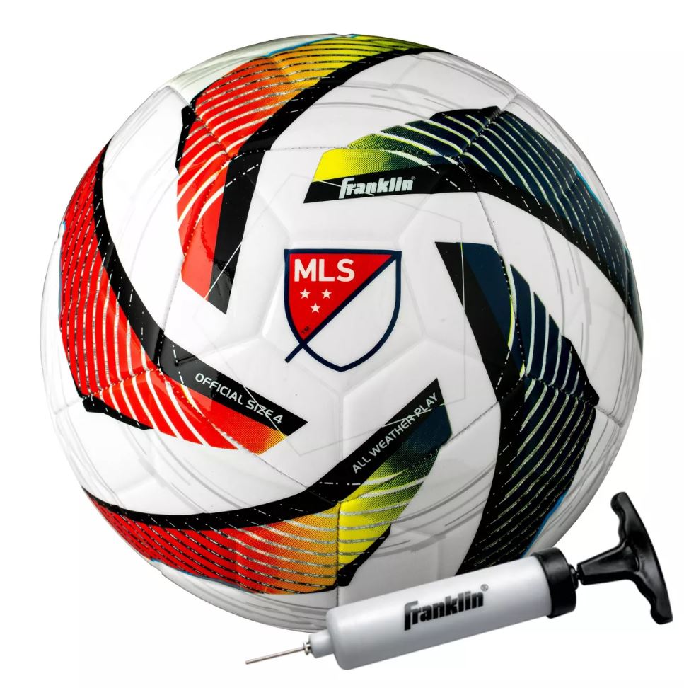 Franklin Sports Mls Tornado Youth Soccer Ball with Air Pump - Size 4