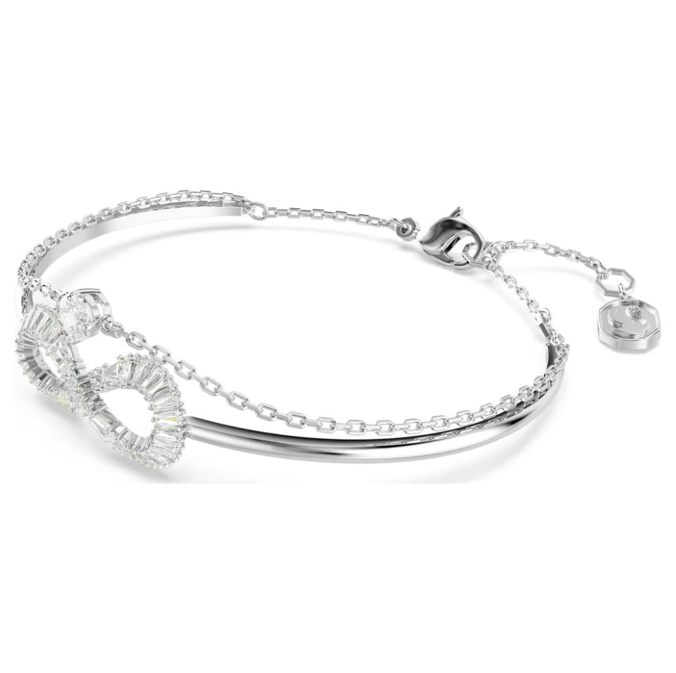 Swarovski Hyperbola Bangle Bracelet - Infinity, White, Rhodium Plated