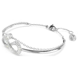 Swarovski Hyperbola Bangle Bracelet - Infinity, White, Rhodium Plated