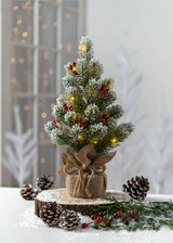 Ganz 14.5" Light-Up Snowy Pine Tree