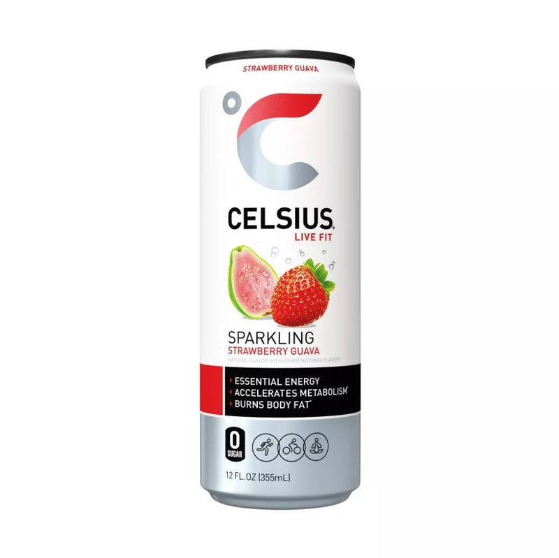 CELSIUS Live Fit Energy Drink - Sparkling Strawberry Guava - 12 oz.