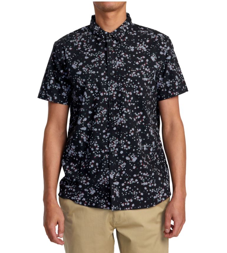RVCA Mens That'll Do Short Sleeve Button Down Shirt