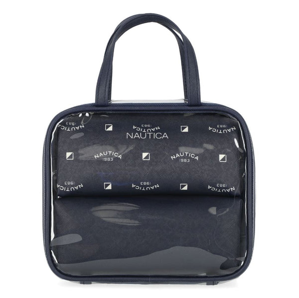 Nautica 3-Piece Clear Cosmetic Case Set