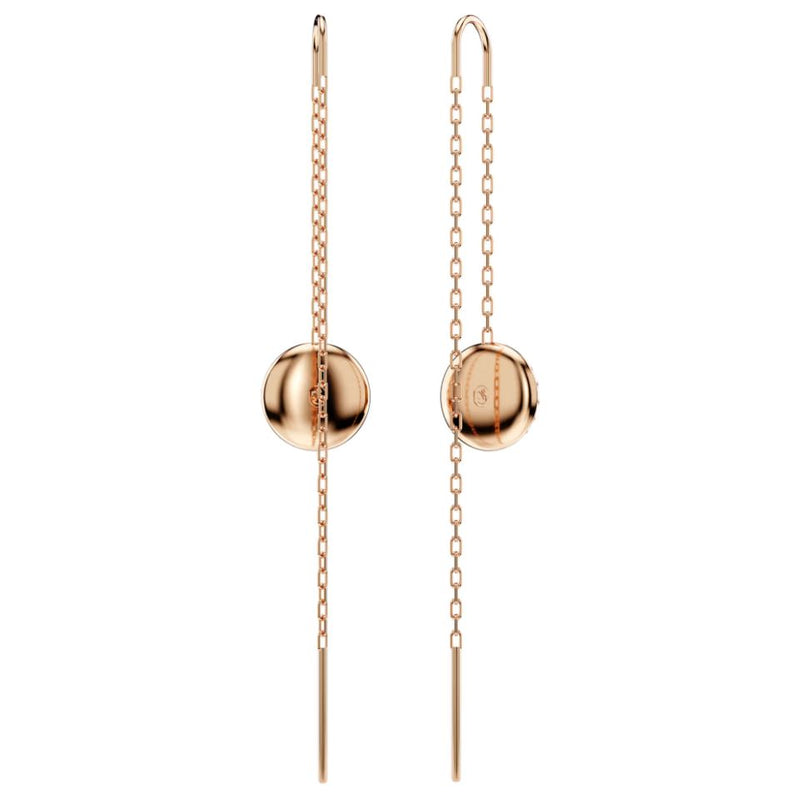 Swarovski Metora Chain Earrings - White, Rose gold-tone plated