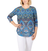 Ruby Rd. Womens 3/4 Sleeve Sublimation Top