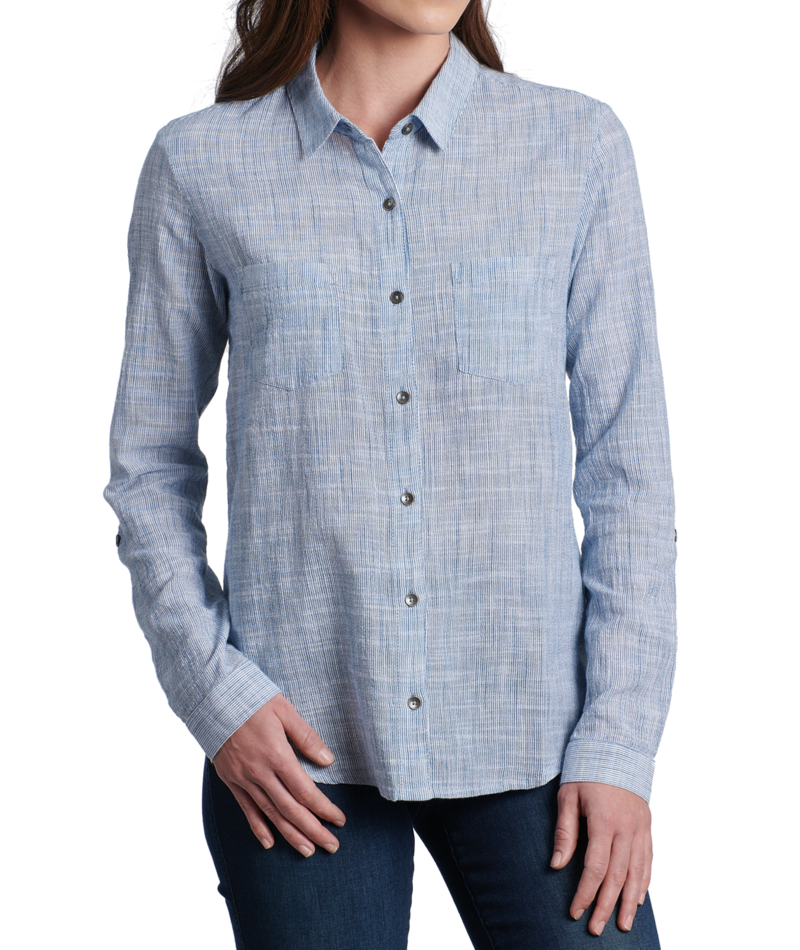 売れ筋商品|||ユアターン シャツ レディース トップス UNISEX - Button-down blouse - grey Herringbone Twill Button-up Shirt For Women | J.Crew
