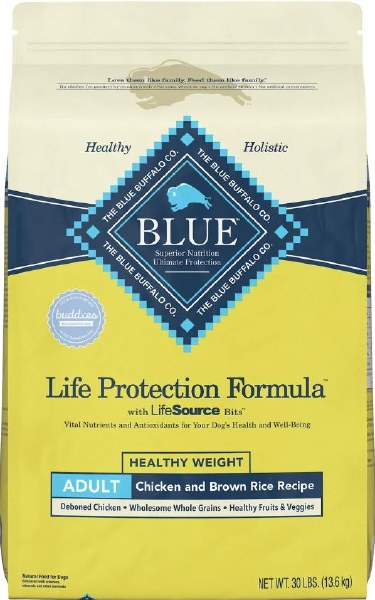 Blue Buffalo Life Protection Healthy Weight Adult Formula Chicken and Brown Rice Recipe Dry Dog Food - 30 lbs.