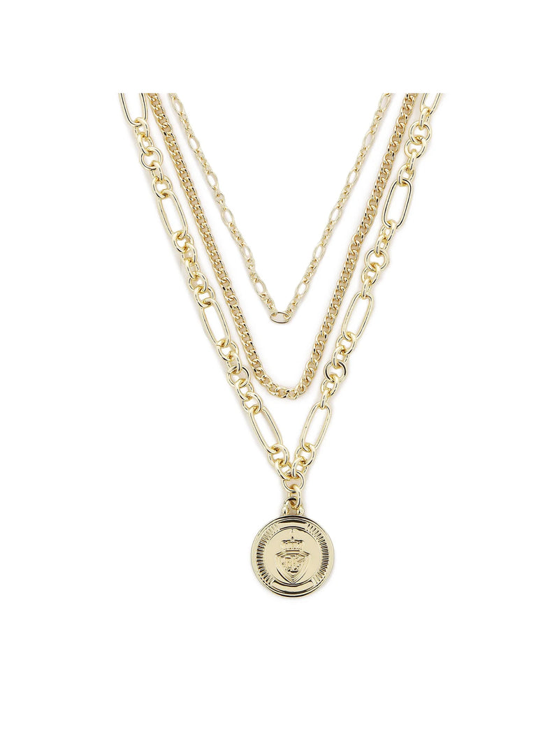 Lauren Ralph Lauren Multi Row Gold Pendant Necklace