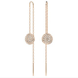 Swarovski Metora Chain Earrings - White, Rose gold-tone plated