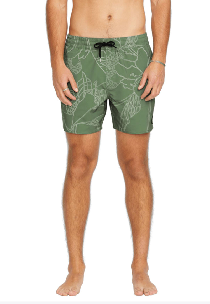 Volcom Mens Lido Print 16" Swim Trunks