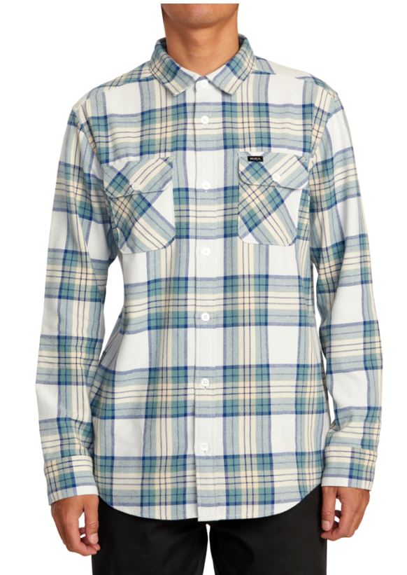 RVCA Mens That'll Work Long Sleeve Flannel Shirt