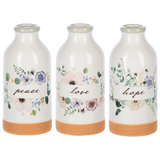 Ganz Peace Love & Hope Floral Vases - 3-Piece