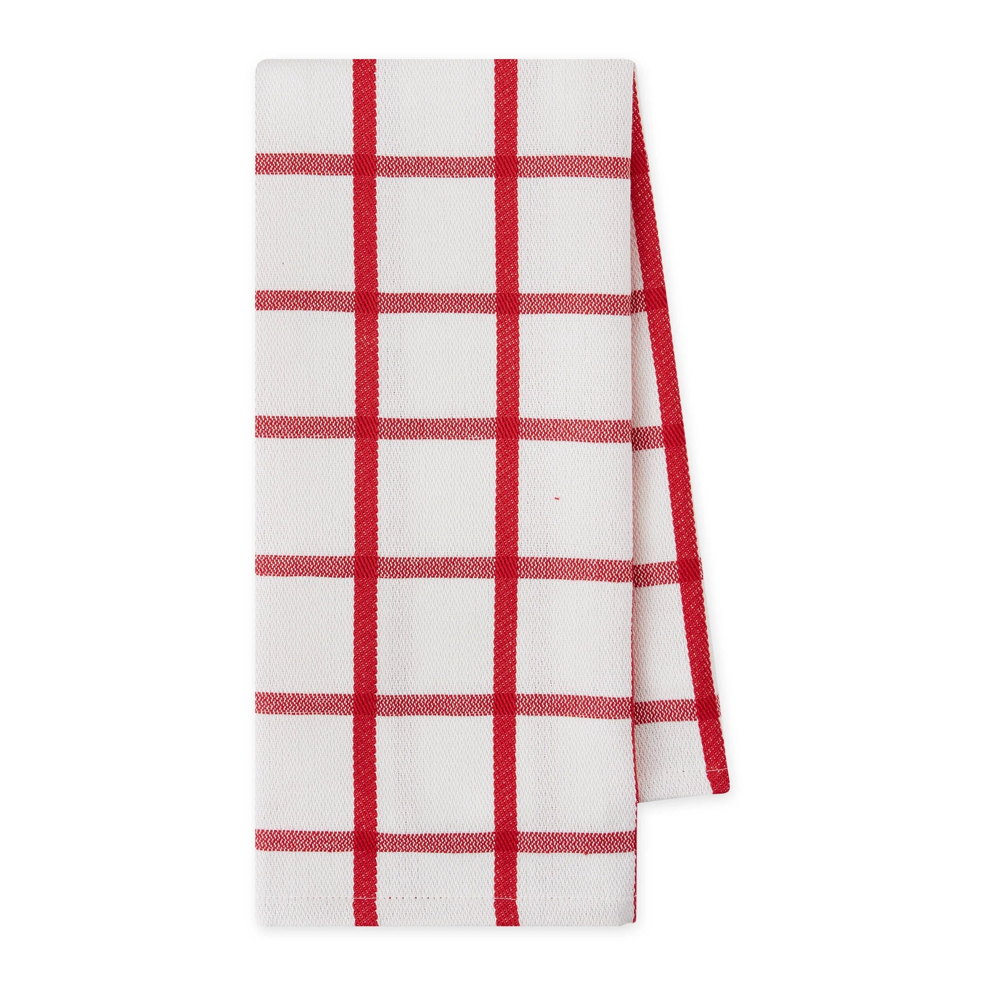 Design Imports Red Cider Windowpane Plaid Dishtowel