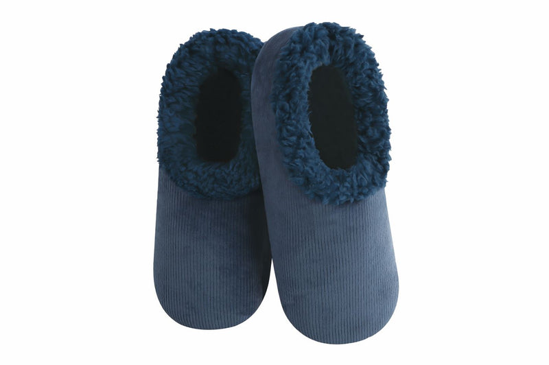 Snoozies Mens Modern Cord Blue Slippers - Size XLarge