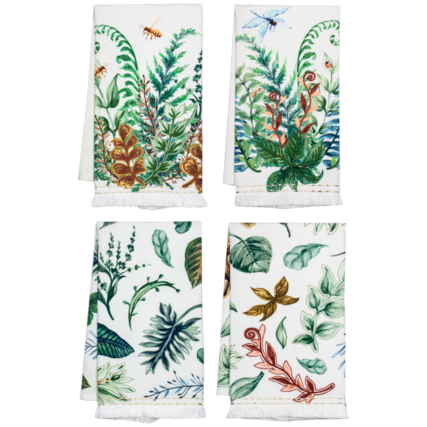 Ganz Embroidered Botanical Tea Towels