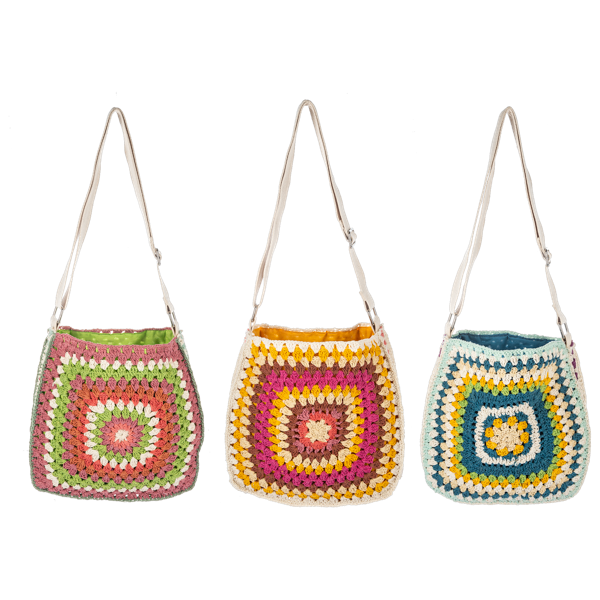 Ganz Crochet Granny Square Purses