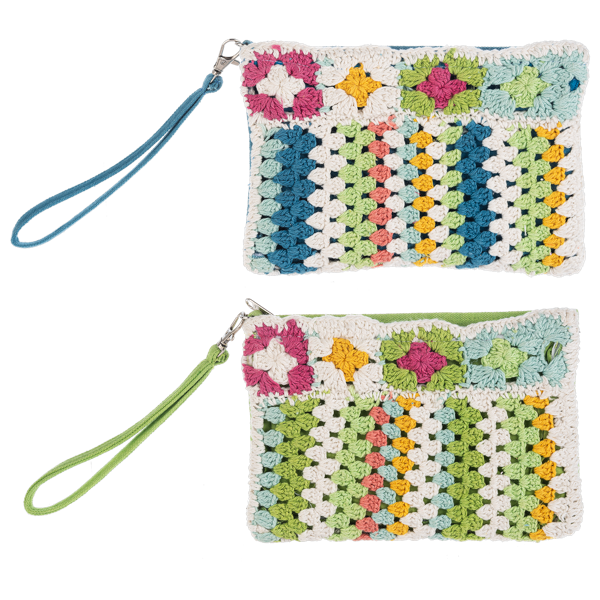 Ganz Crochet Striped Wristlet Pouches