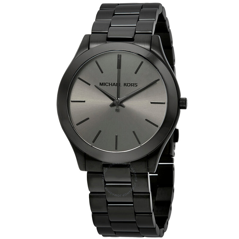 Michael Kors Mens Slim Runway Black Dial Watch