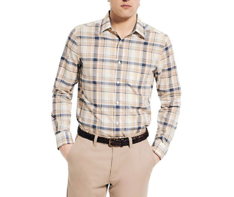 Tommy Bahama Mens Sustainable Tencel Plaid Long Sleeve Button Down Shirt