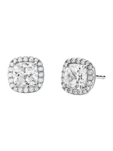 Michael Kors Rhodium Clear Stud Earrings - Silver