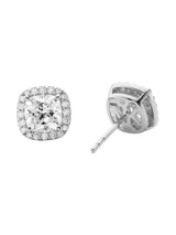 Michael Kors Rhodium Clear Stud Earrings - Silver
