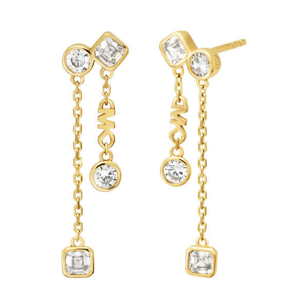 Michael Kors Gold-Plated Bezel Drop Earrings