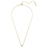 Swarovski Imber Pendant Necklace - Round cut, White, Gold-tone plated