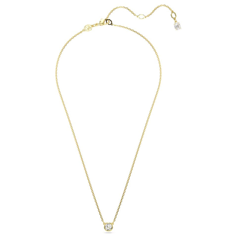 Swarovski Imber Pendant Necklace - Round cut, White, Gold-tone plated