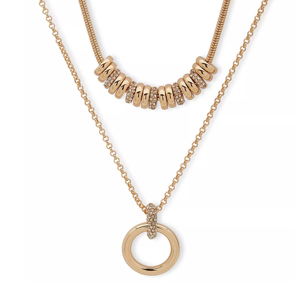 Nine West Gold-Tone Multi-Row Necklace