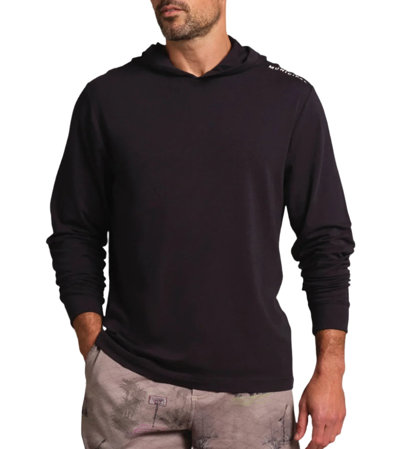 Municipal Mens Enduro Stretch Hooded Long Sleeve T-Shirt