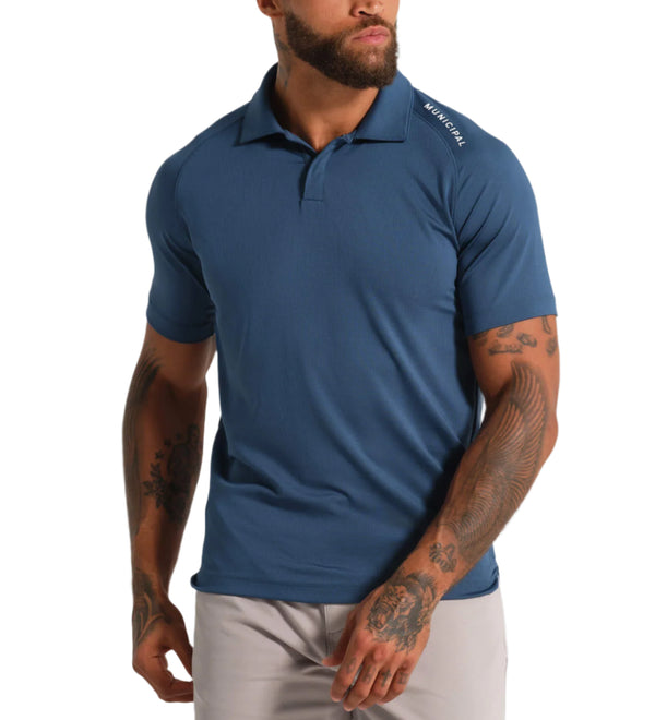 Municipal Mens Sportcross Tech Short Sleeve Polo Shirt