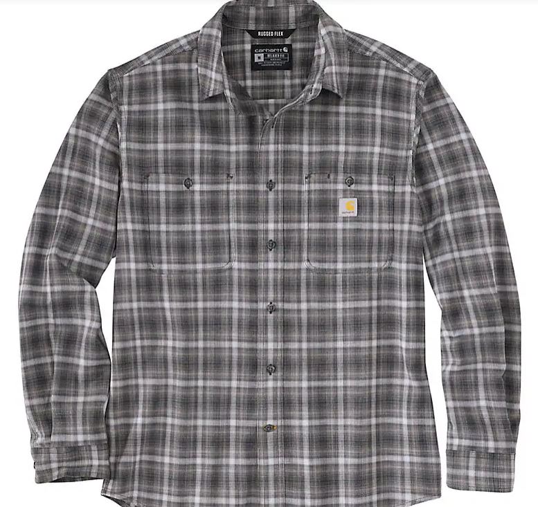 Carhartt Mens Rugged Flex Relaxed Fit Long Sleeve Button Down Shirt