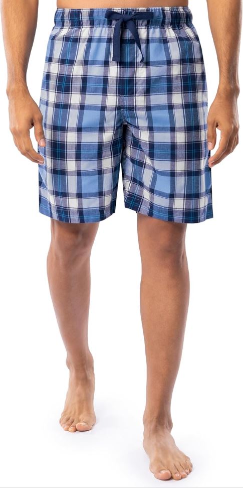 IZOD Mens Relaxed Fit Poplin Drawstring Sleep Shorts