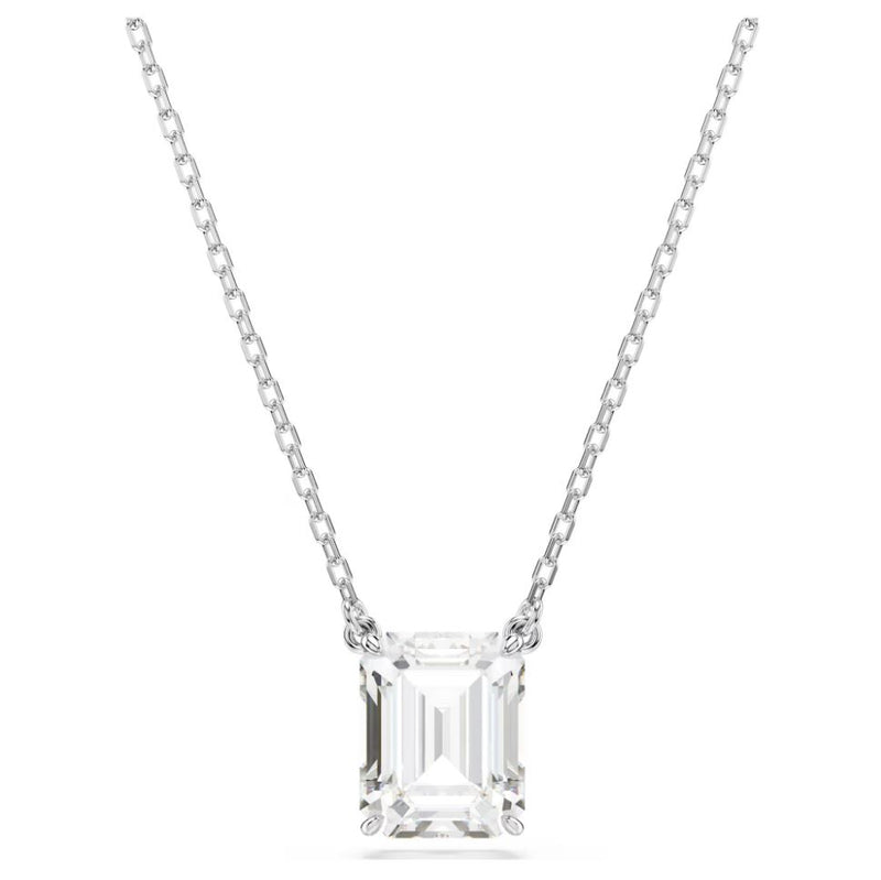 Swarovski Stilla Pendant Necklace - Octagon Cut, White Rhodium Plated