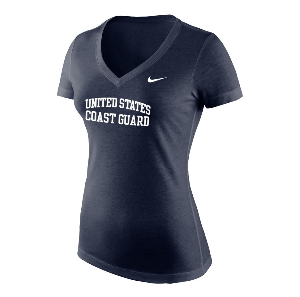 Coast Guard Nike Womens Tri-Blend V-Neck Short Sleeve Top