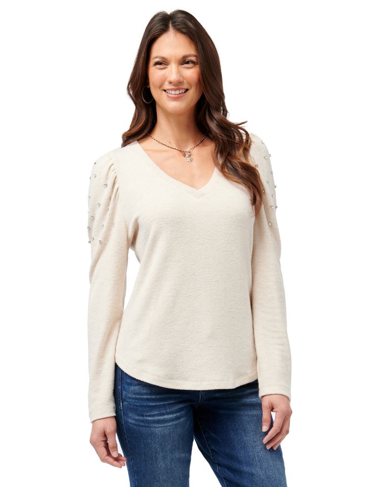 Democracy Womens Puff Long Sleeve Knit Top – ShopCGX