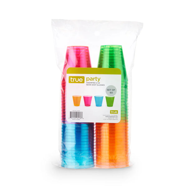 True Neon Multicolor Plastic 2 Oz Shot Glasses - 60 Count