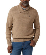 Chaps Mens Textured Twist Basket Twist Collar Pullover Sweater