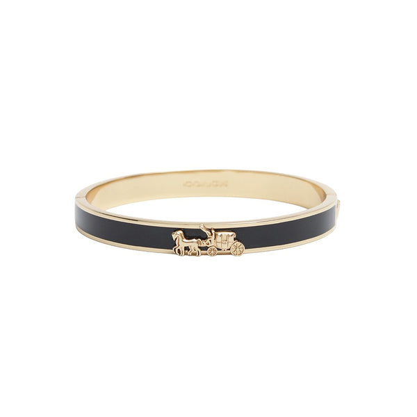 Coach Hinge Bangle Bracelet - Gold & Black-Toned