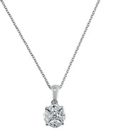 Effy 14K White Gold Diamond Cluster Pendant Necklace
