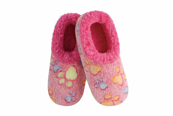 Snoozies Womens Pet Lovers Pink Slippers - Size Large