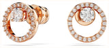 Swarovski Constella Stud Earrings - Round Cut, White, Rose Gold-Tone Plated