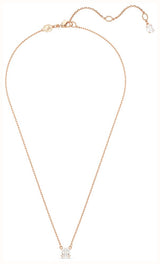 Swarovski Stilla Attract Pendant Necklace - Squar Cut, White, Rose-Gold Plated