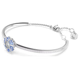 Swarovski Idyllia Bangle Bracelet - Flower, Blue, Rhodium Plated